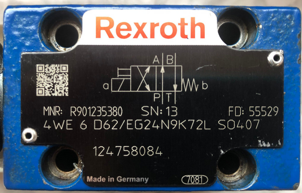 Rexroth R901235380 4WE6D62/EG24N9K72L 24VDC