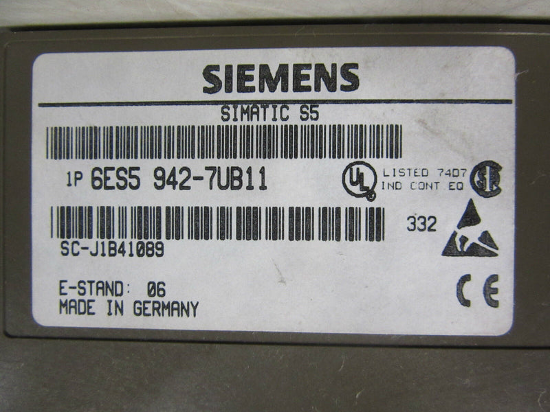 Siemens Simatic S5 6ES5 942-7UB11 E-Stand: 06 -used-