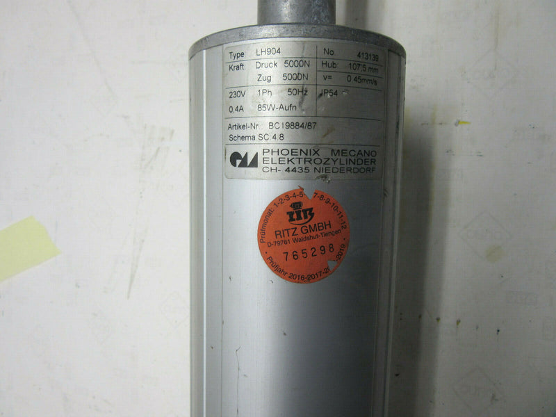 Phoenix Mecano Elektrozylinder, 230Volt, 85W, 5000N, Hub 107,5mm