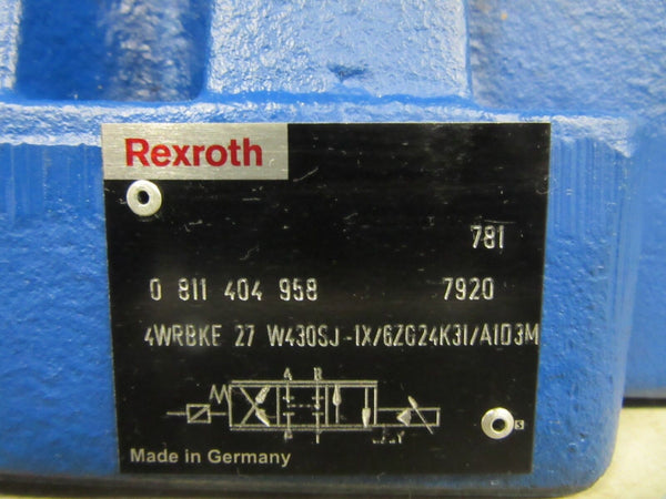 Rexroth 0 811 404 958 4WRBKE 27 W430SJ-1X/6ZG24K31/A1D3M Wegeventil