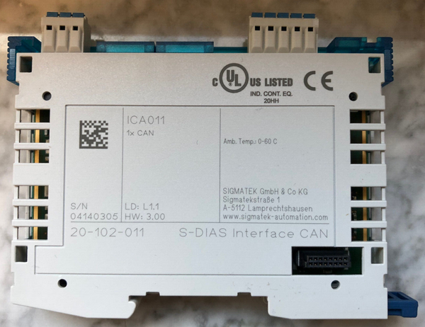 Sigmatek ICA011  20-102-011 S-DIAS Interface CAN