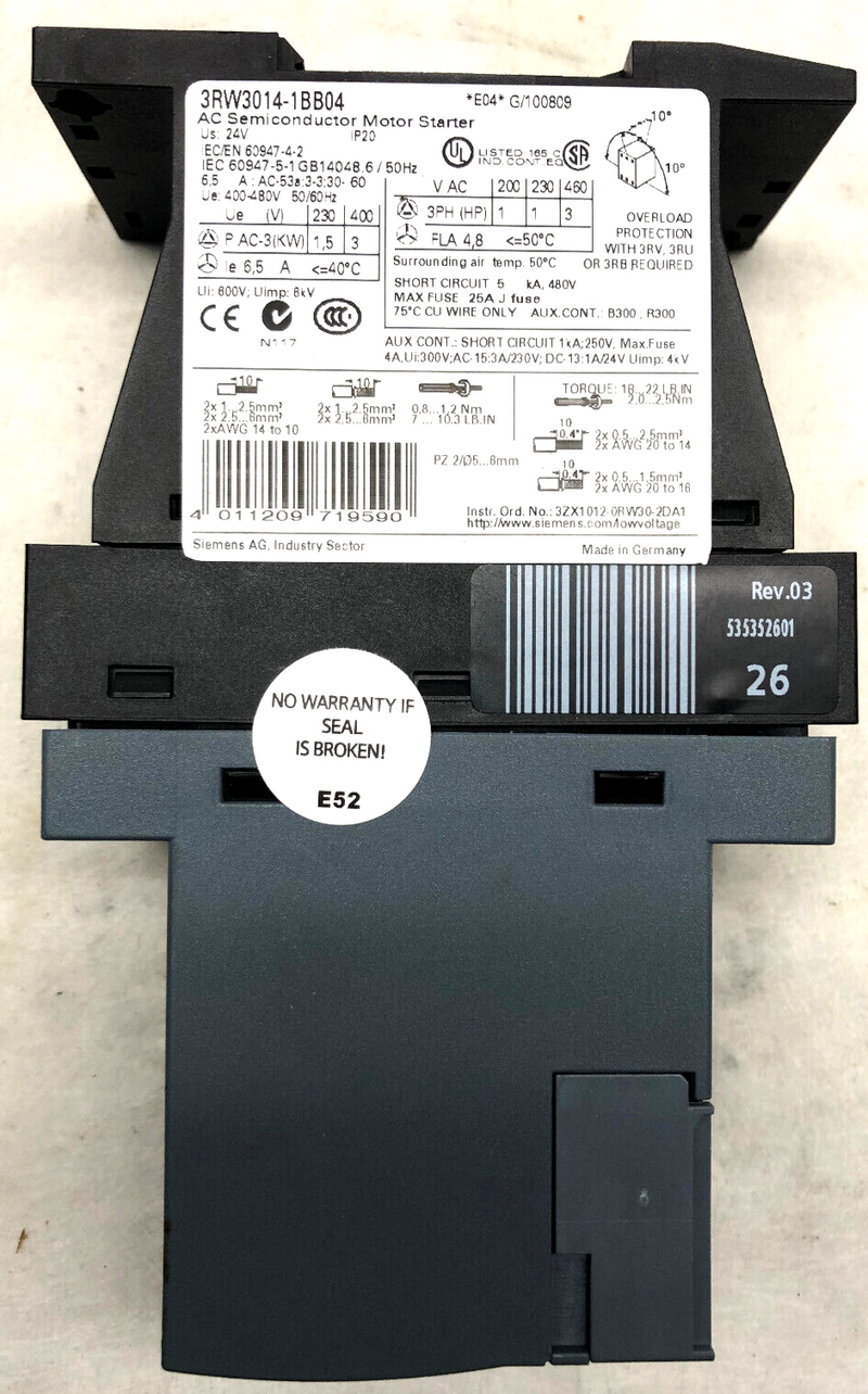 Siemens Sirius Motorstarter 3RW3014-1BB04