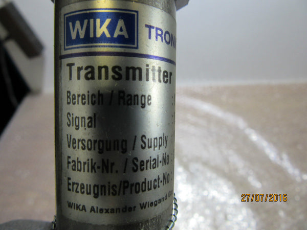 WIKA TRANSMITTER 891.23.510 Range: 0...2500 bar - used -