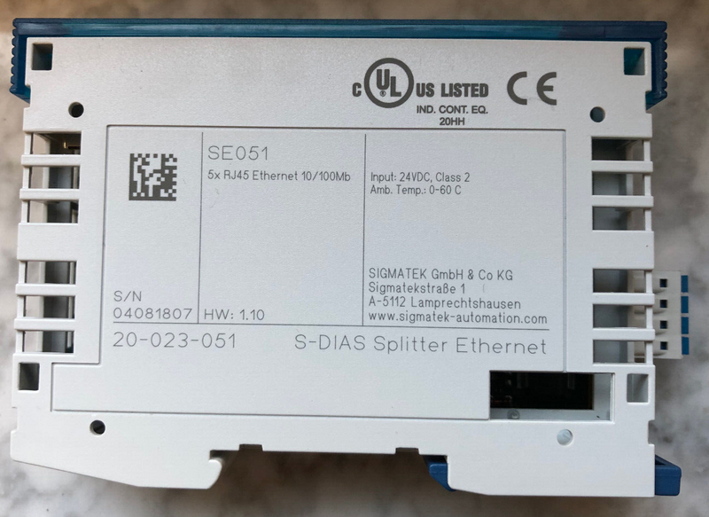 Sigmatek SE051  20-023-051 S-DIAS Splitter Ethernet