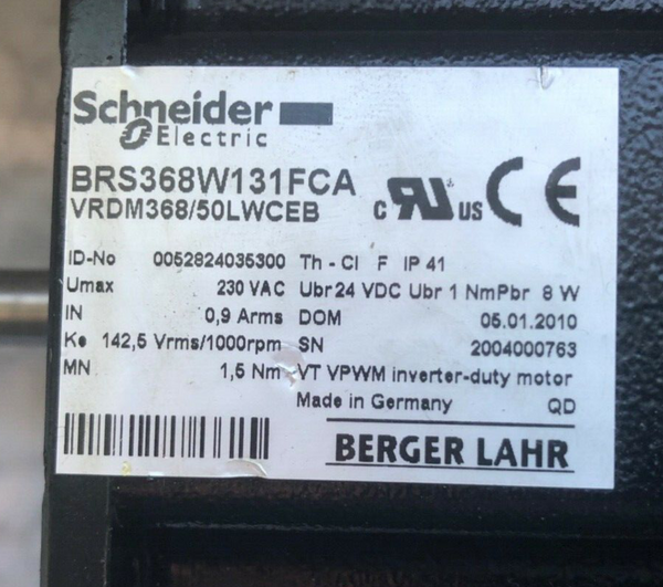 BERGER LAHR Inverter-duty-Motor VRDM368/50LWCEO  0052824035300 BRS368W131FCA