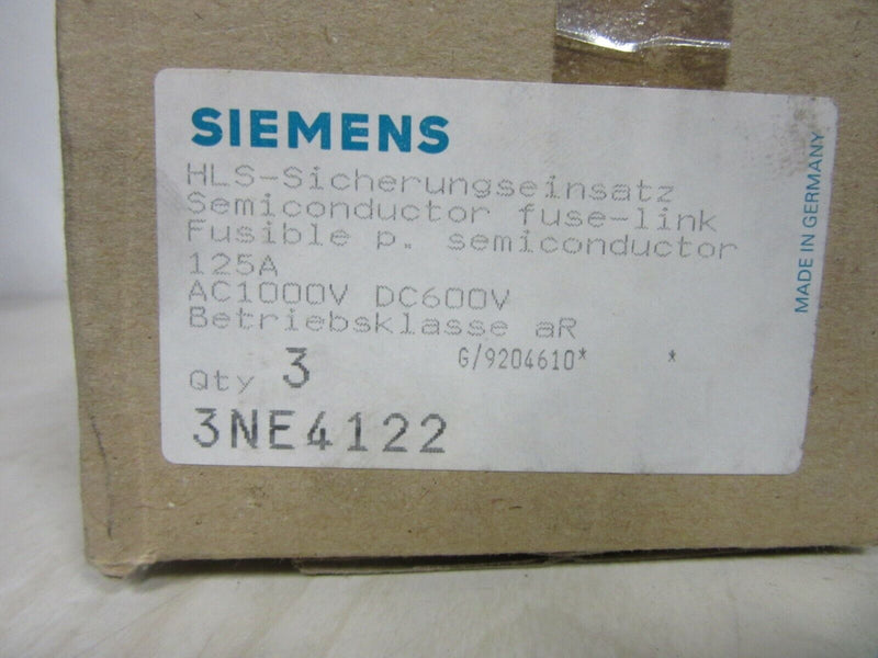 3x Siemens Sitor HLS-Sicherungseinsatz 3NE4 122 125A