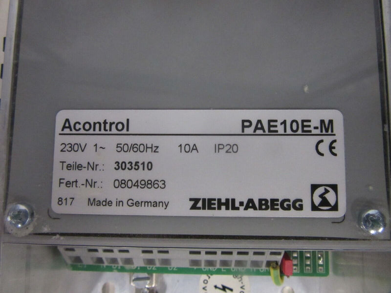 Ziehl-Abegg  PAE 10 E-M Frequenzsteuerung  Steuerung Drehzahlsteuerung