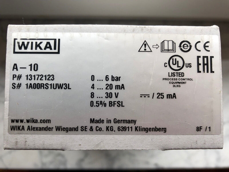 WIKA A-10 13172123 Druckmessumformer 0-6 bar
