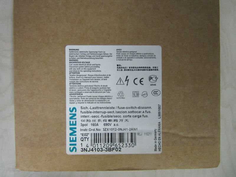 Siemens 3NJ4103-3BF02  E-Stand: 02