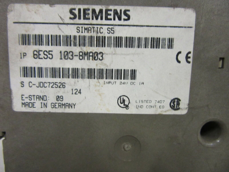 Siemens Simatic S5-100U CPU 103 6ES5 103-8MA03 E-Stand: 09