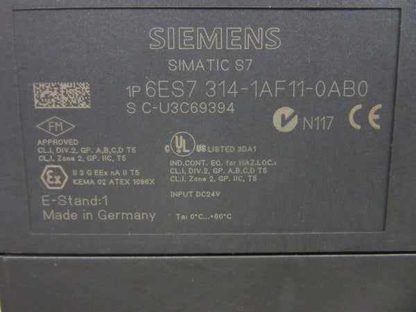 Siemens Simatic S7 6ES7 314-1AF11-0AB0 E-Stand: 1