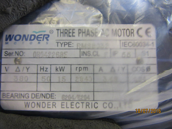 UNUSED | Wonder 3 Phase AC Motor RMS8032 | 1.5kW