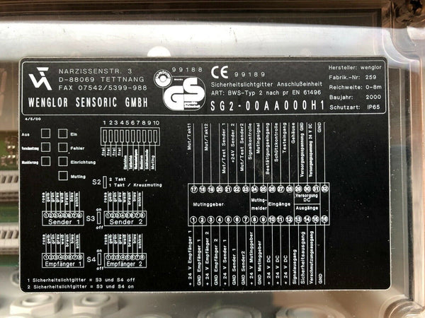 Wenglor Sensoric, SG2-00AA00H1  Anschlusseinheit für Sicherheitslichtgitter