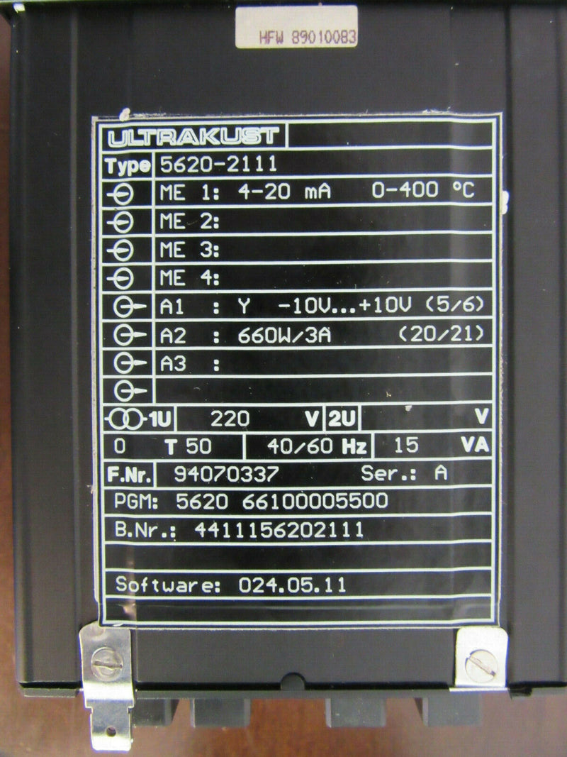 Ultrakust Temperaturregler Type 5620-2111 0 - 400°C