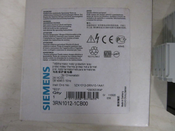 Siemens TMS/thermistor motor protection relay 3RN1012-1CB00