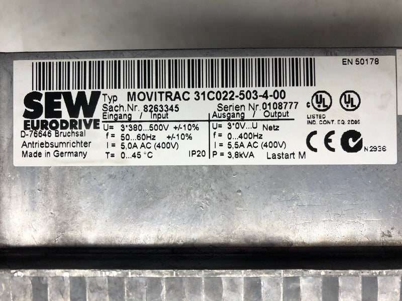 SEW Eurodrive Movitrac 31C022-503-4-00  Nr.: 9263345 3,8KVA