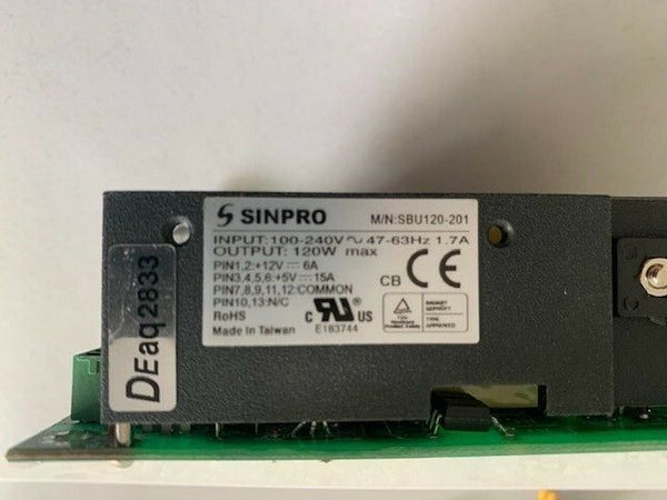 SINPRO powersupply M/N SBU120-201 Input 100-240 V Outp. 12/5 Vdc 6/15A