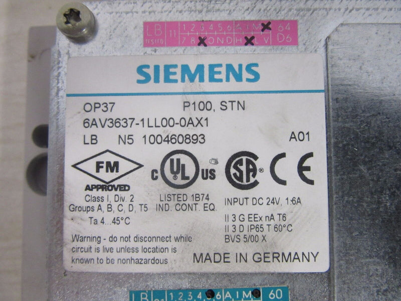 Siemens Simatic OP37 6AV3637-1LL00-0AX1 -used-