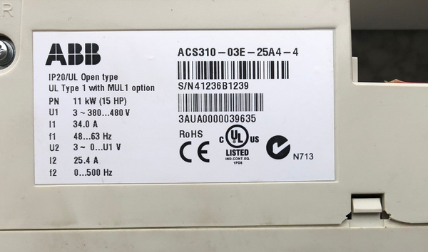 ABB Frequenzumrichter ACS310-03E-25A-4 PN=11KW